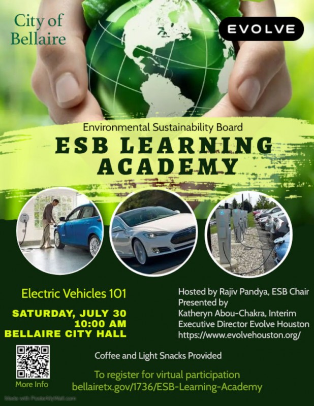 City of Bellaire's ESB Learning Academy Electric Vehicles 101 The